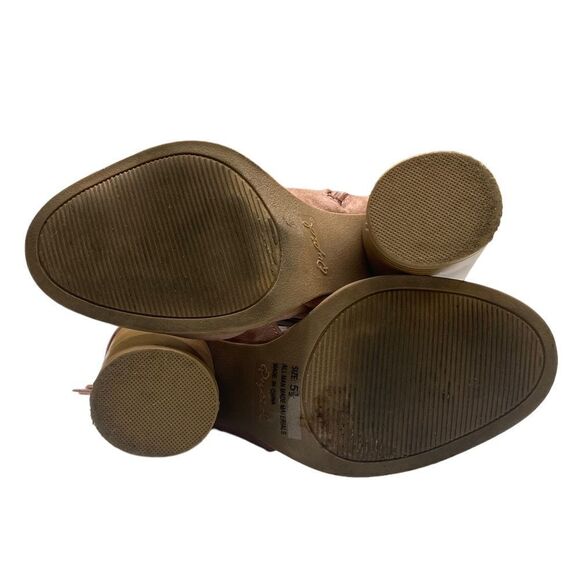 Qupid Dusty Rose Pink Suede Gladiator Open Toe Block Heel Women’s Size 5.5 - Picture 11 of 13